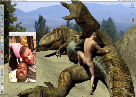 A dinosaur as screensaver