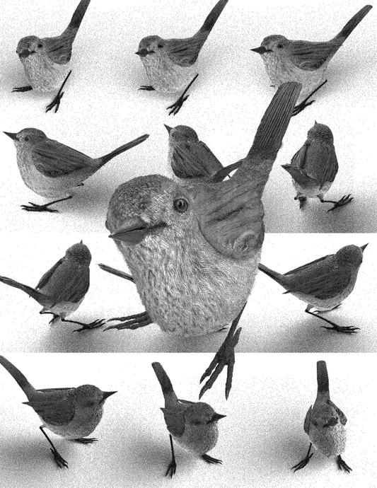 Simon Denny, »Extinction Hedge Avatar (King Island Brown Thornbill)«, 2019